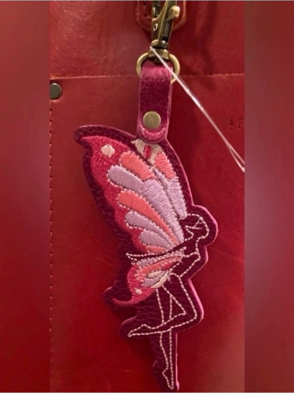Portland Leather Orchid Fairy Wing Crossbody Charm - NEW